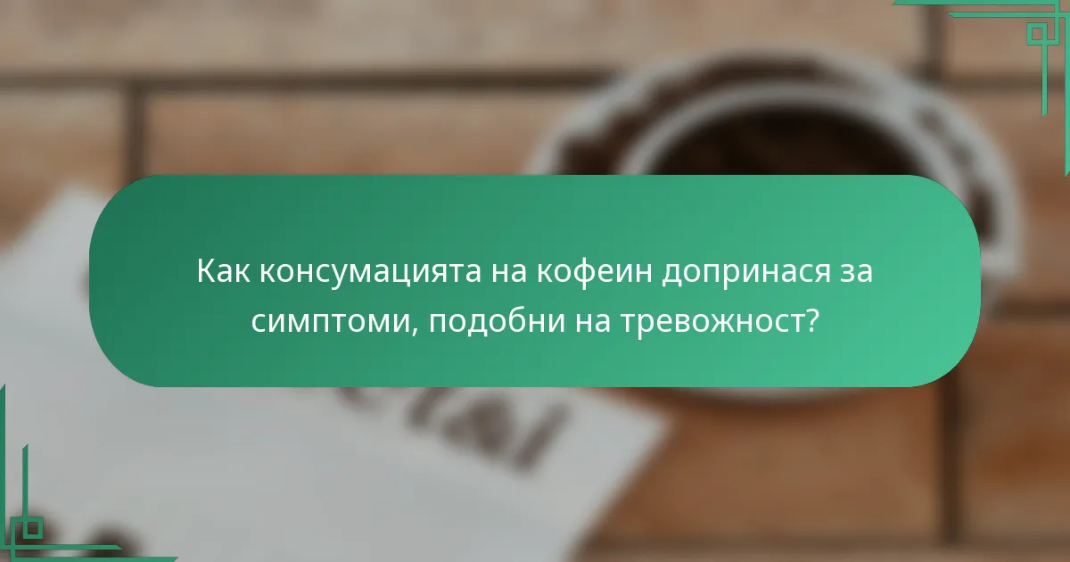 Как консумацията на кофеин допринася за симптоми, подобни на тревожност?