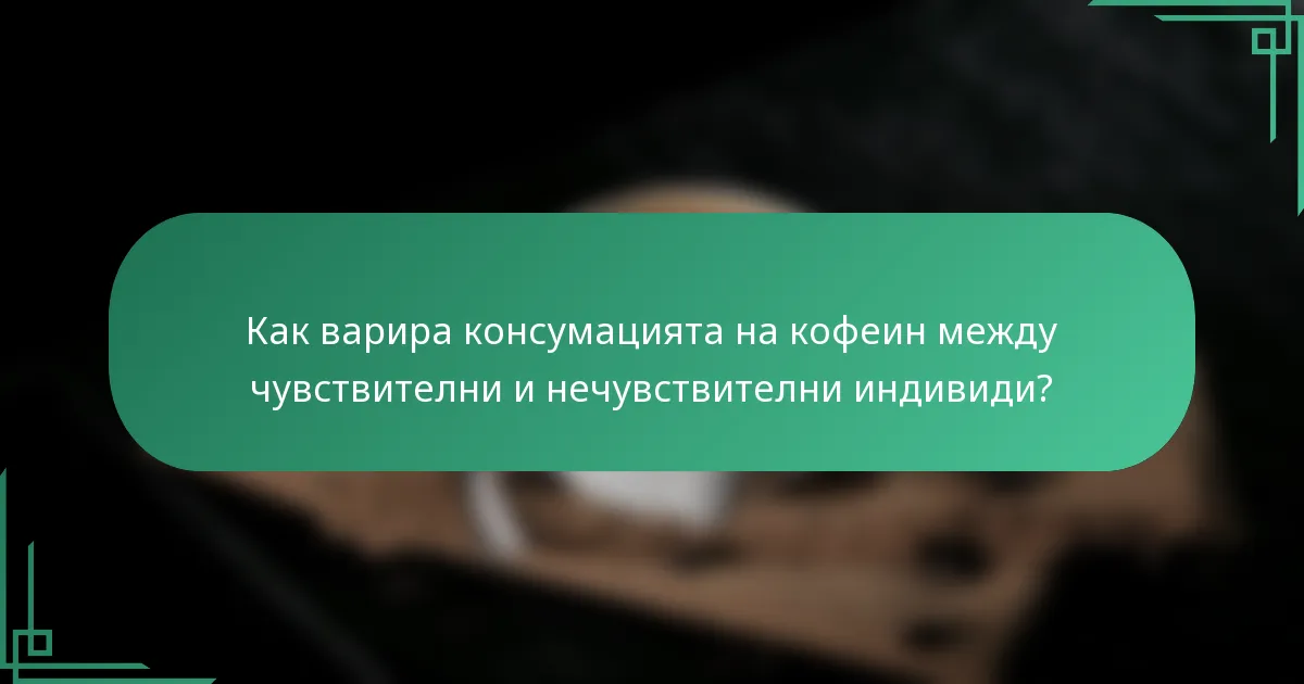 Как варира консумацията на кофеин между чувствителни и нечувствителни индивиди?