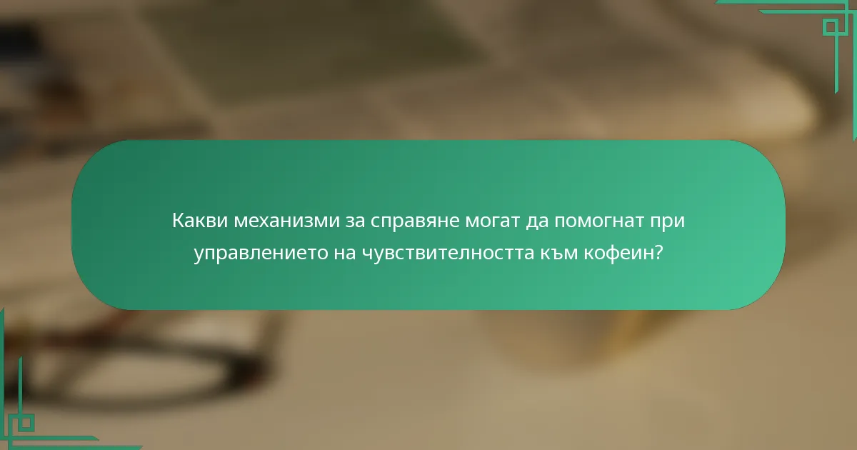 Какви механизми за справяне могат да помогнат при управлението на чувствителността към кофеин?
