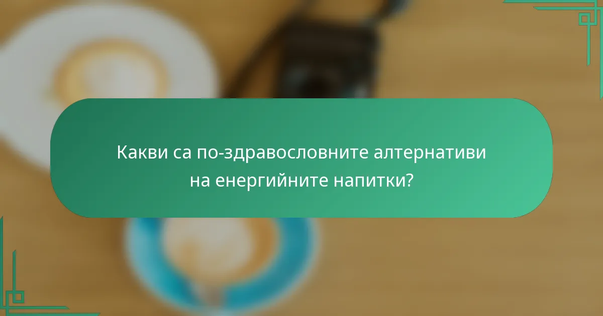 Какви са по-здравословните алтернативи на енергийните напитки?