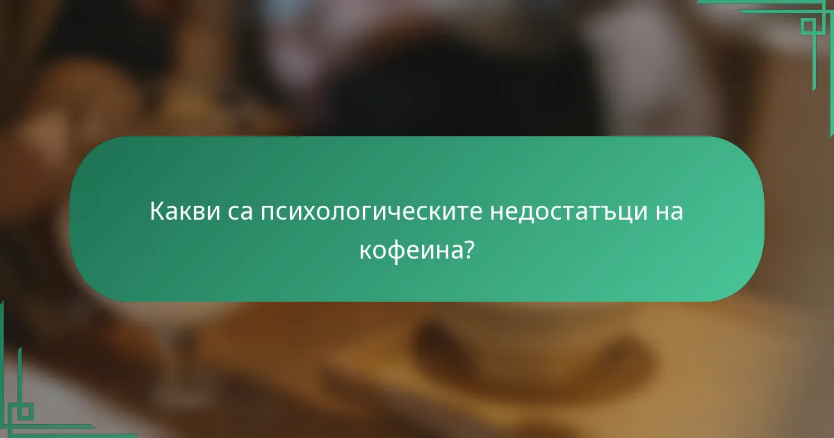 Какви са психологическите недостатъци на кофеина?