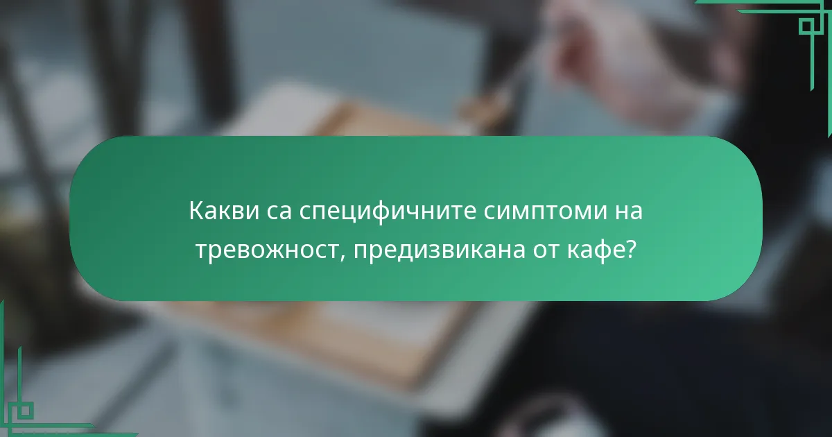 Какви са специфичните симптоми на тревожност, предизвикана от кафе?