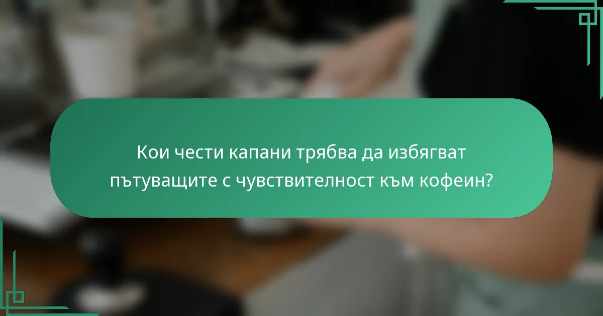 Кои чести капани трябва да избягват пътуващите с чувствителност към кофеин?